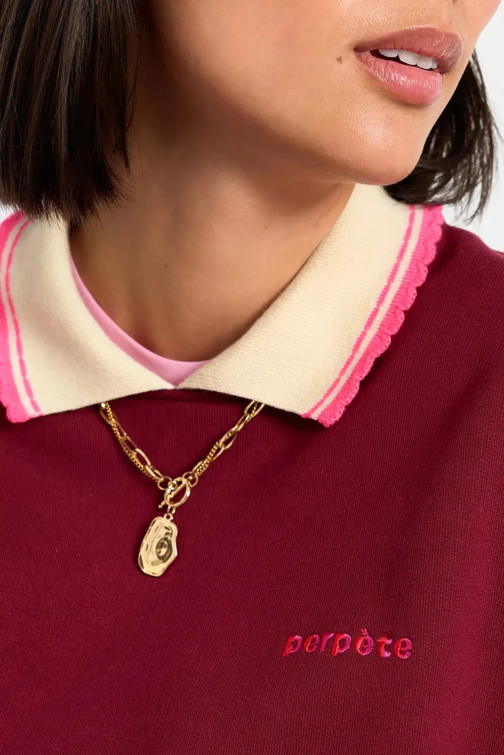 Perpète Geri sweat bordeaux coton bio