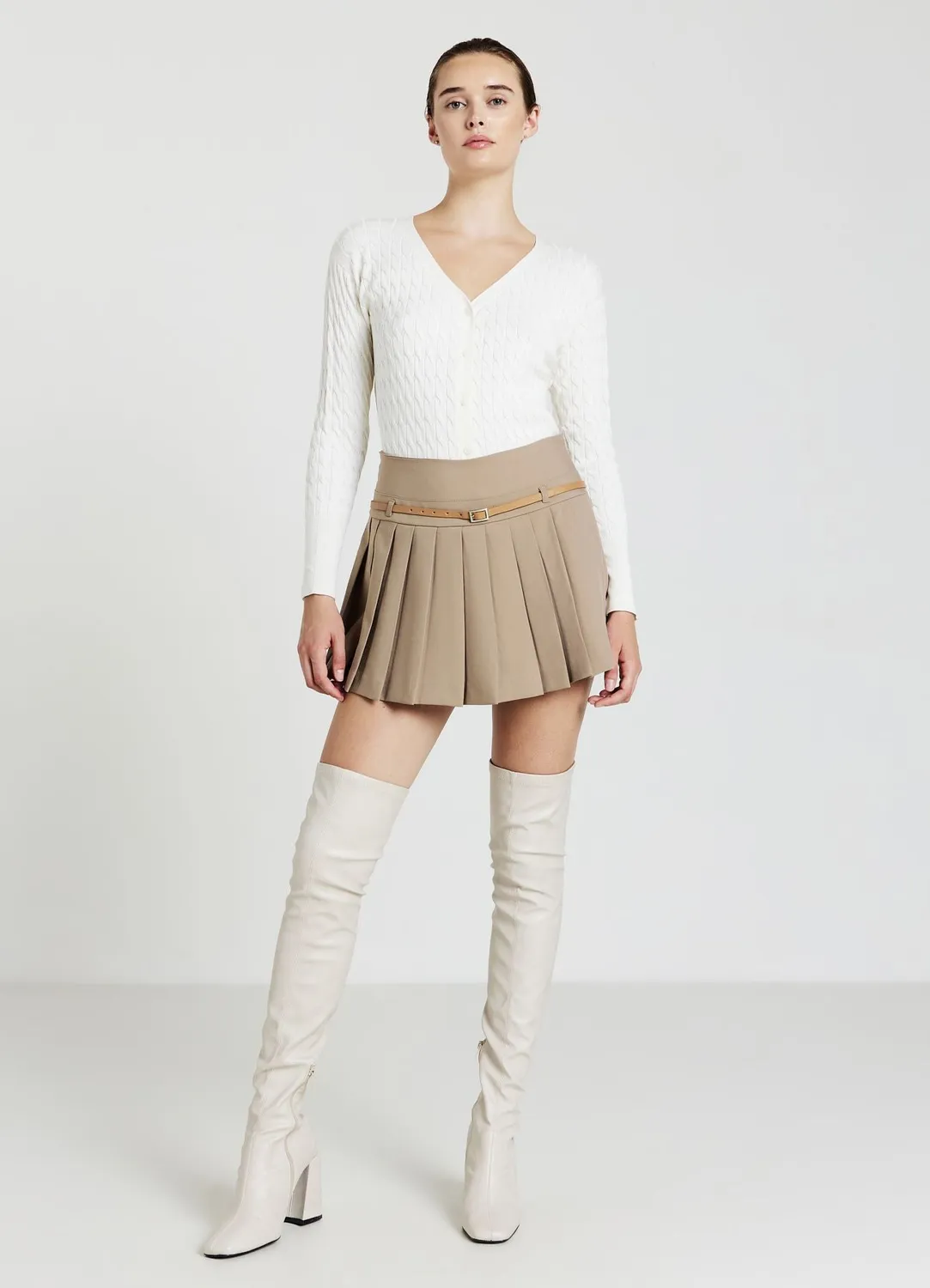 Calliope Cardigan tressé gilet femme col V boutons