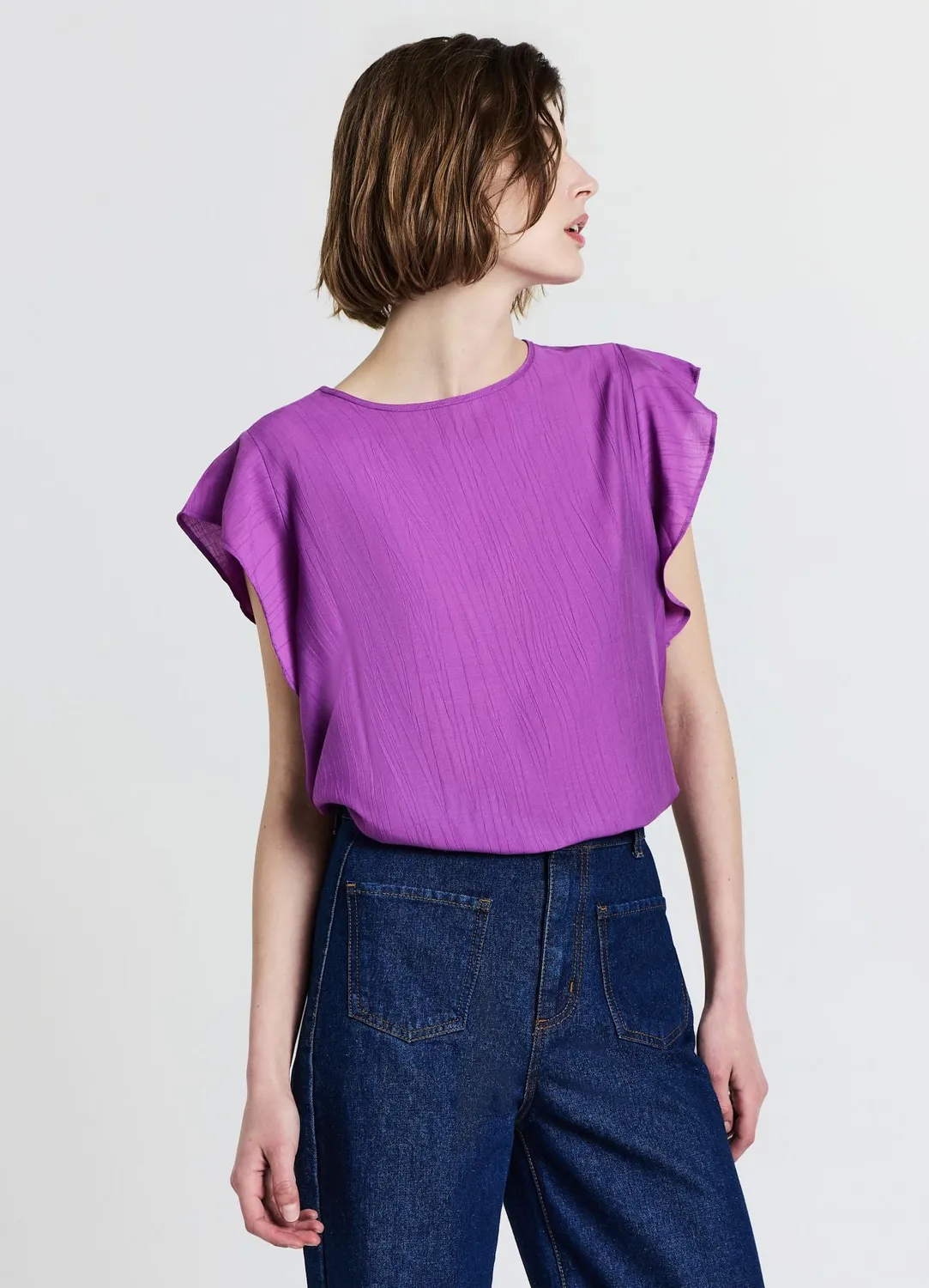 Calliope blouse femme manches volants unie