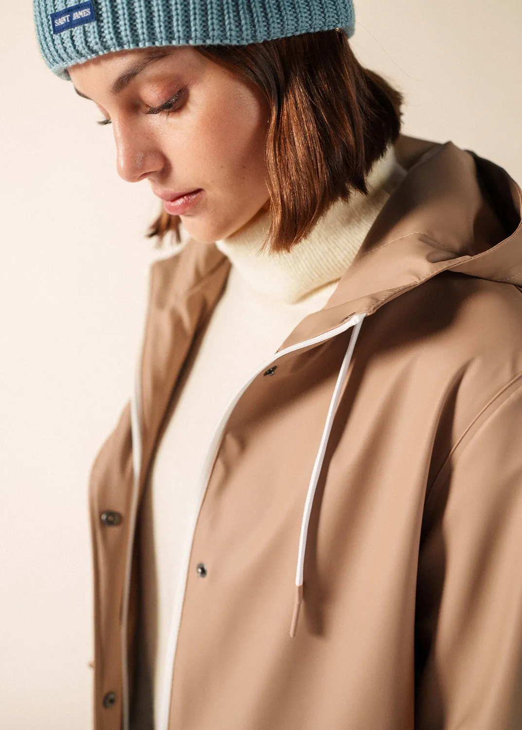 Saint James Ste Gaia ciré parka beige foncé imperméable