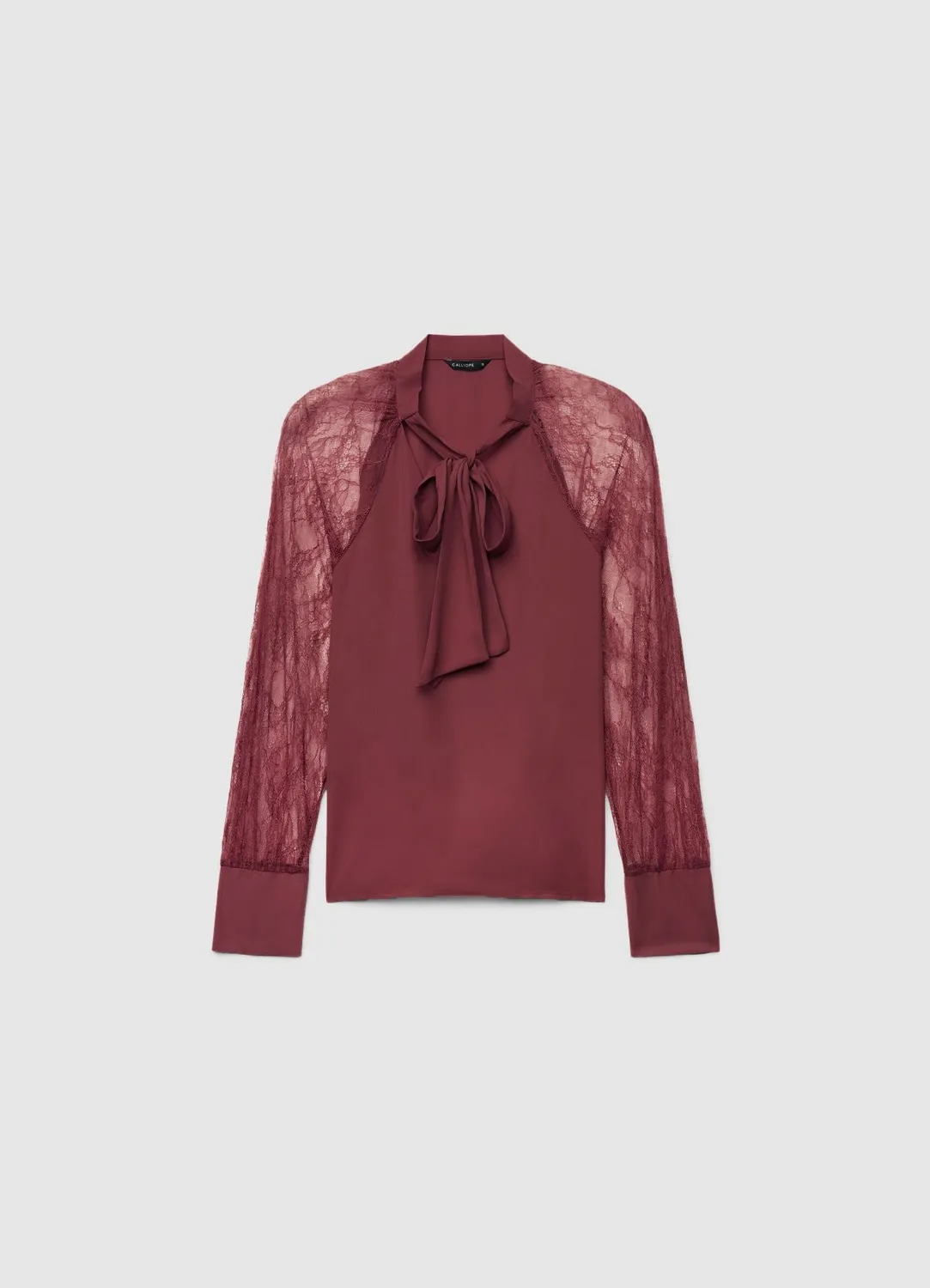 Calliope blouse nœud dentelle femme unie