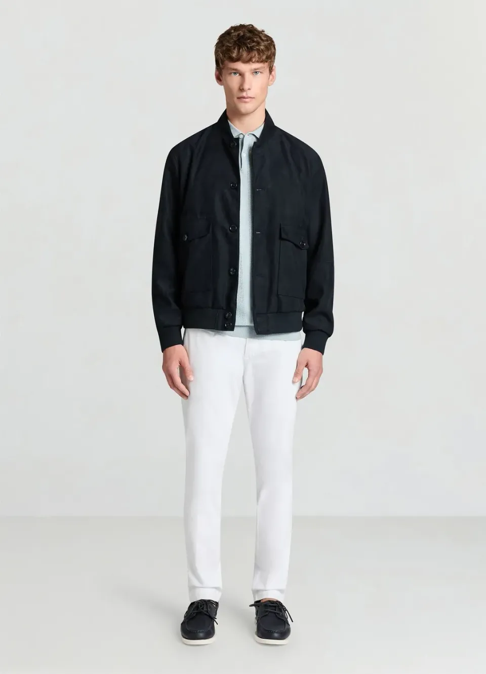 Calliope Bomber simili daim homme L uni bouton 세대