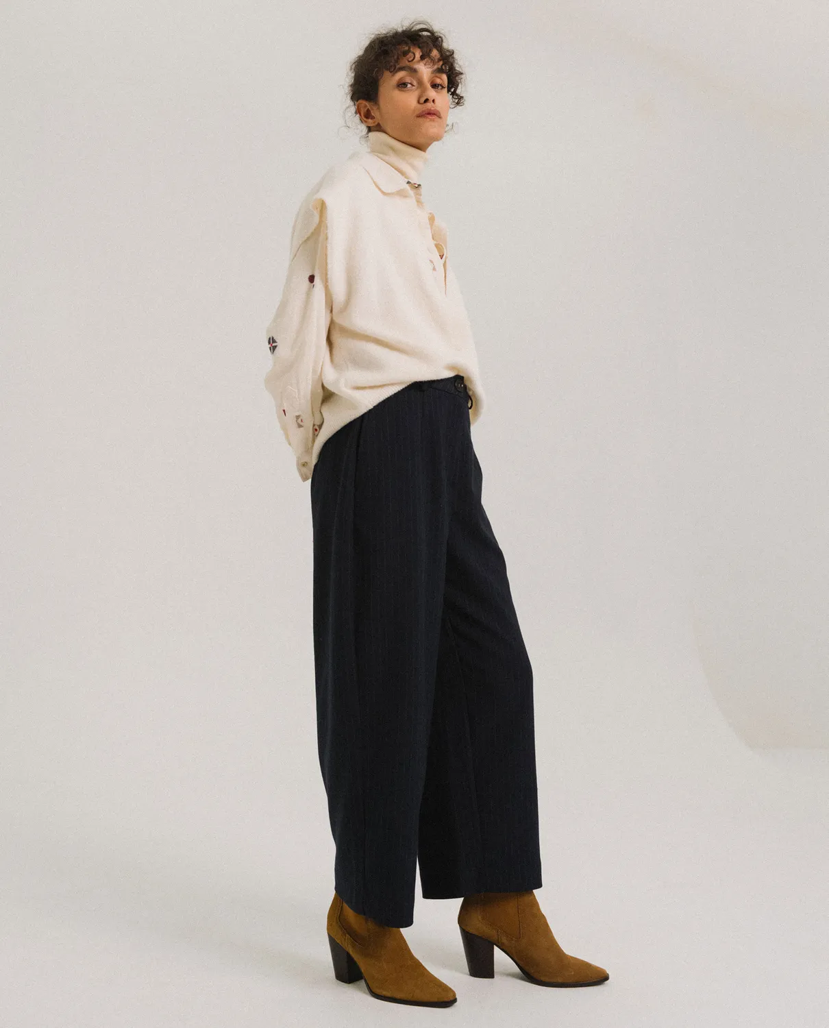 Tinsels Uxue Neige pull polo sans manches laine