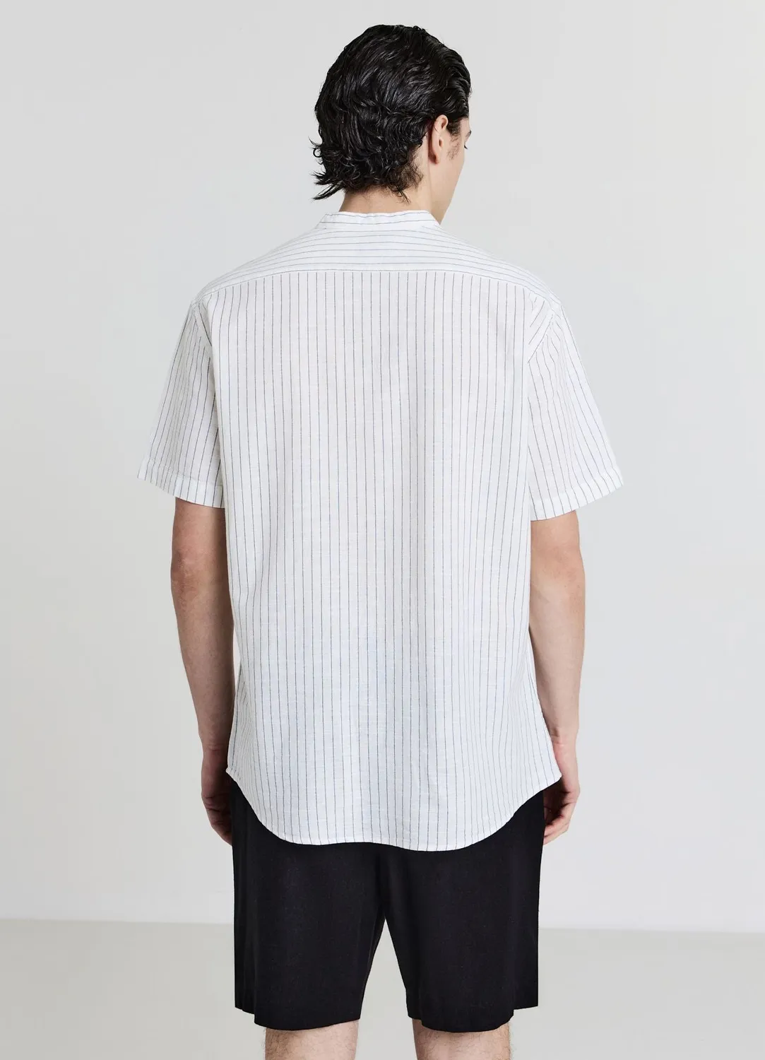 Calliope chemise coréenne homme rayée coton manches courtes