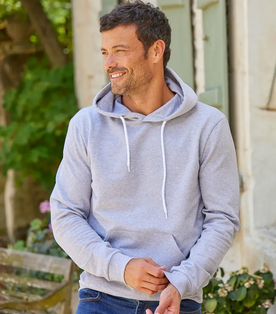 Cocorico Intemporel sweat à capuche homme gris coton