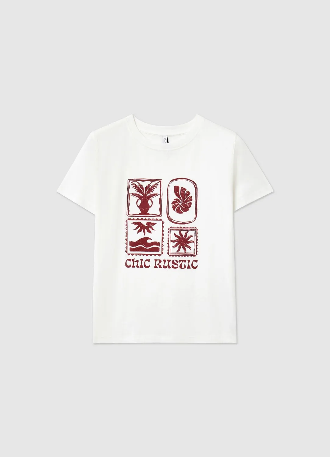 Calliope t-shirt imprimé femme col rond manches courtes