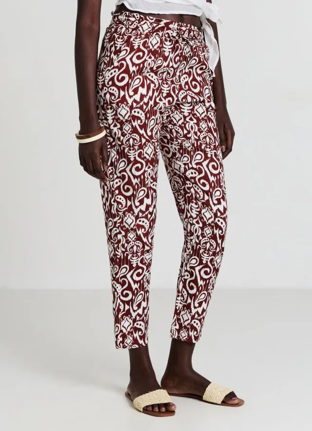 Calliope pantalon imprimé femme cordon taille regular