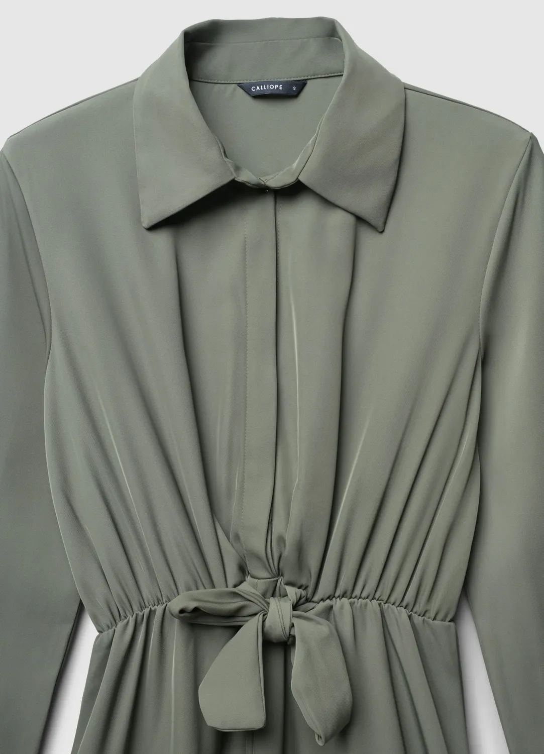 Calliope robe chemise longue coton à nœud femme