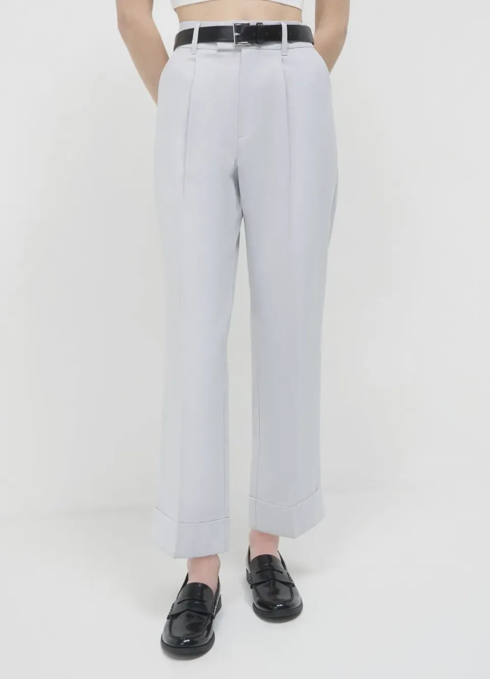 Calliope pantalon classique femme revers poches