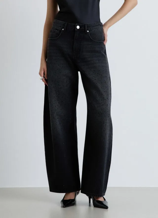 Calliope jean balloon femme applications taille haute