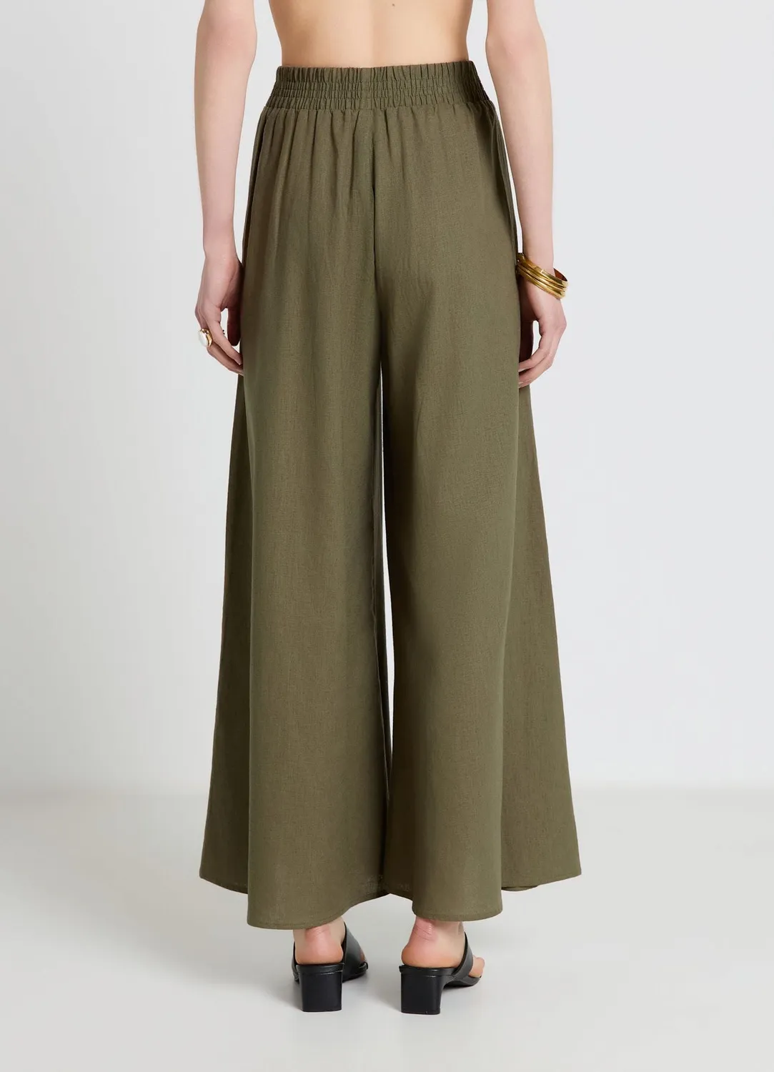 Calliope jupe-culotte large taille haute élastiquée