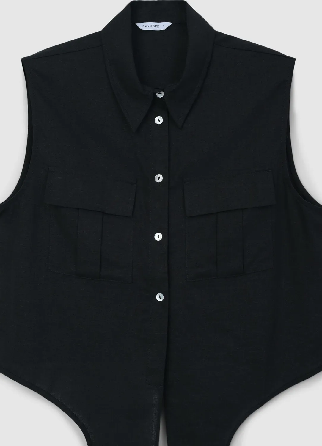 Calliope chemise sans manches lin nouée femme unie