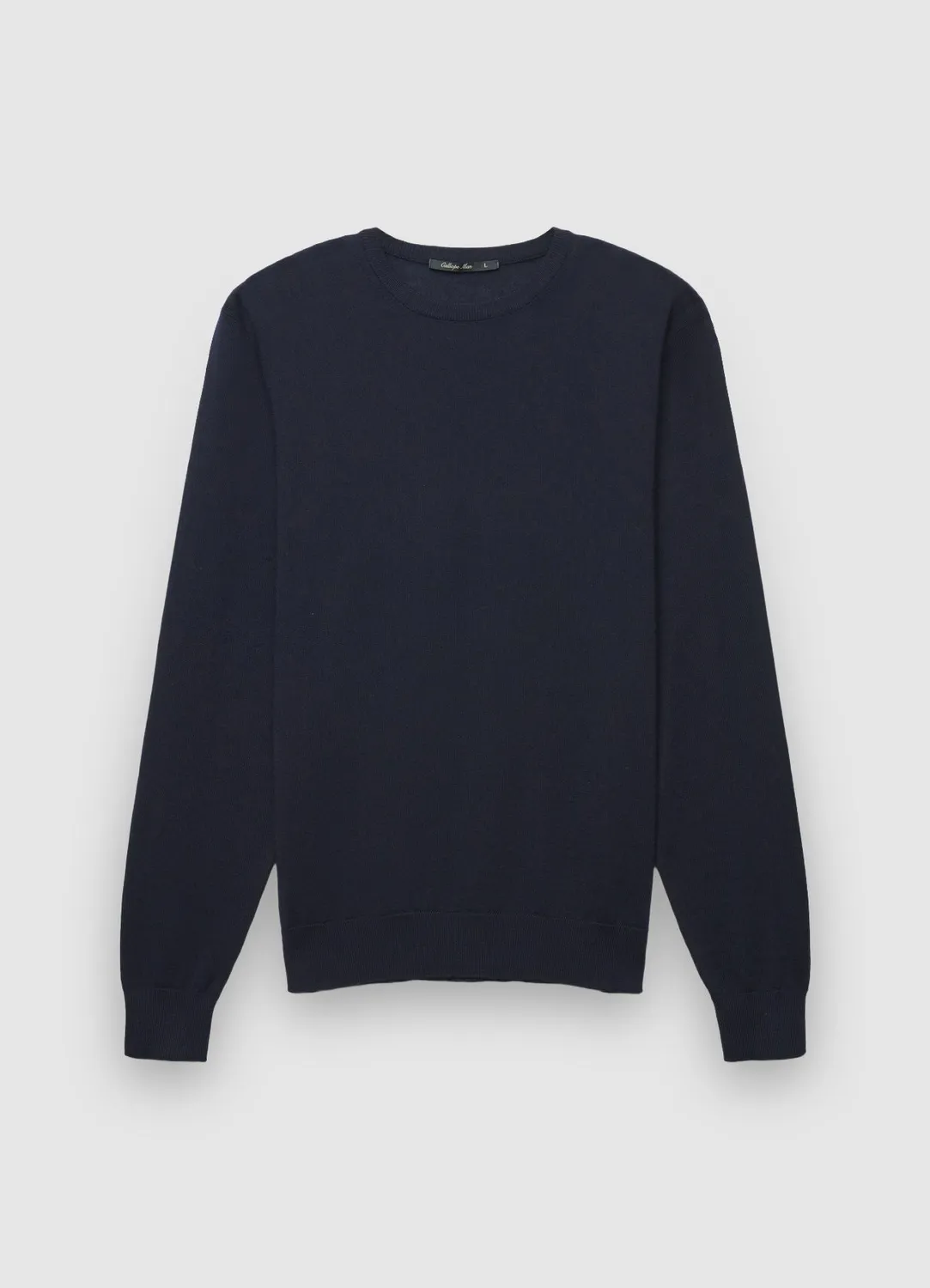 Calliope pull homme col rond uni laine regular