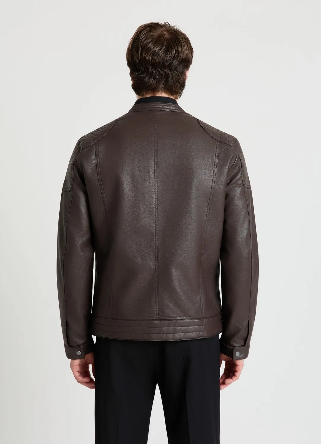 Calliope blouson biker homme simili cuir col coréen