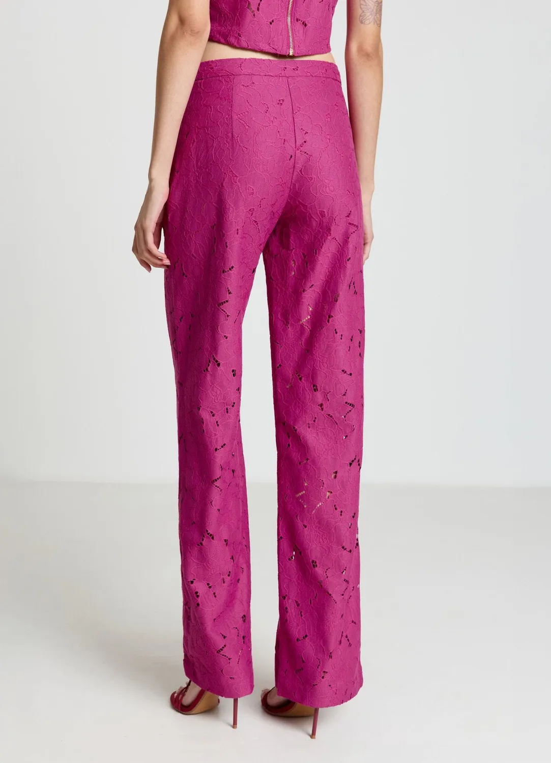 Calliope pantalon palazzo dentelle femme large