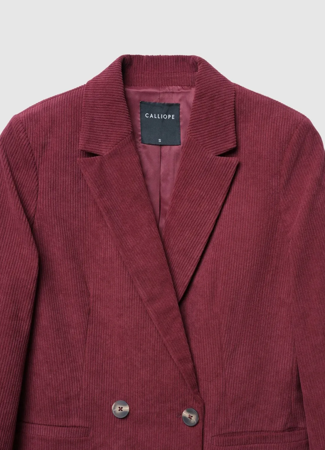 Calliope blazer femme double boutonnage effet velours