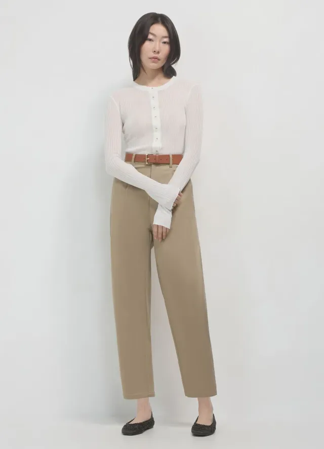 Calliope t-shirt serafino manches longues uni