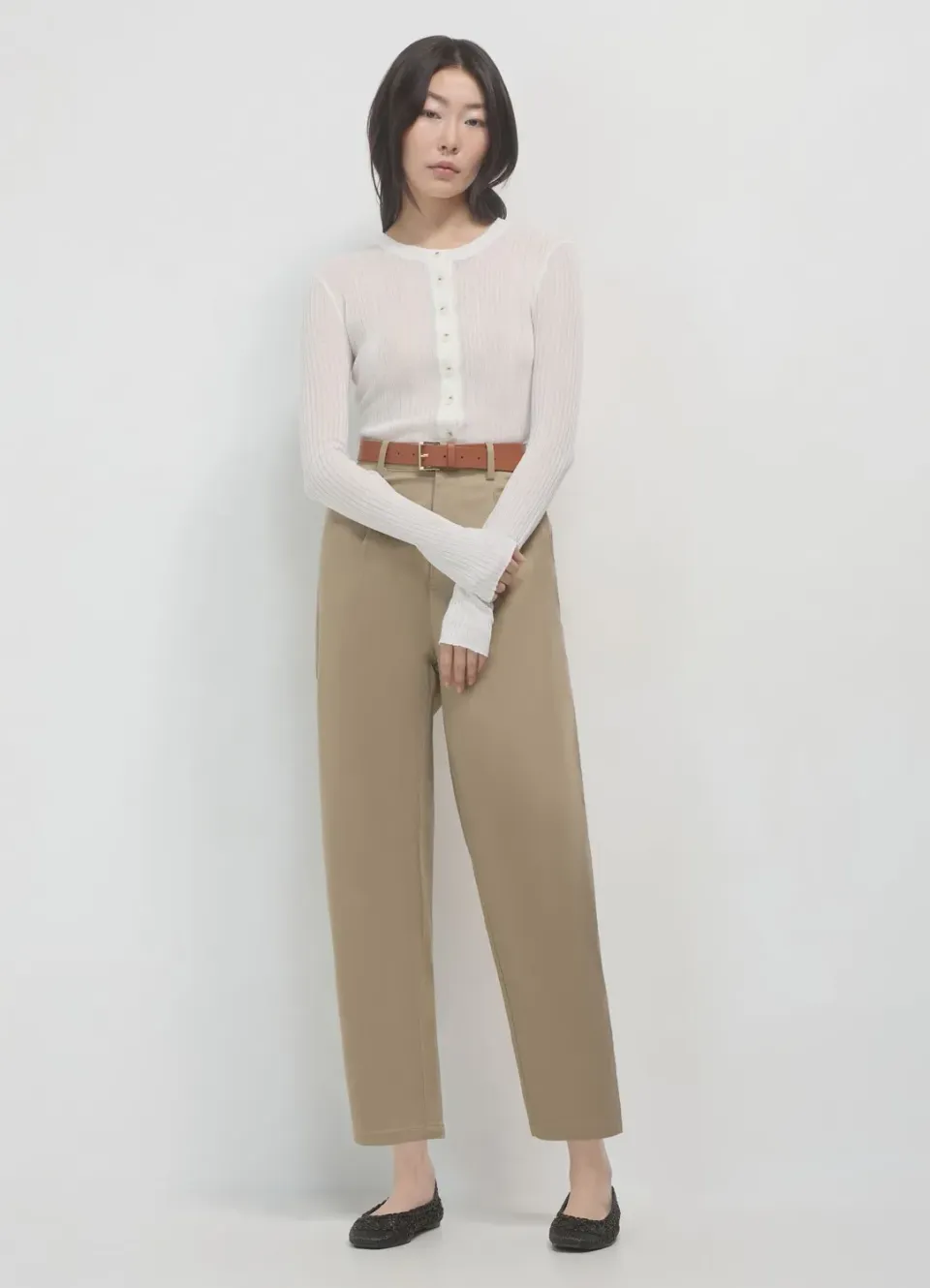 Calliope t-shirt serafino manches longues uni