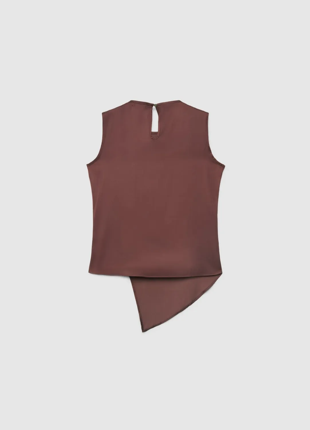Calliope top femme asymétrique satiné boucle