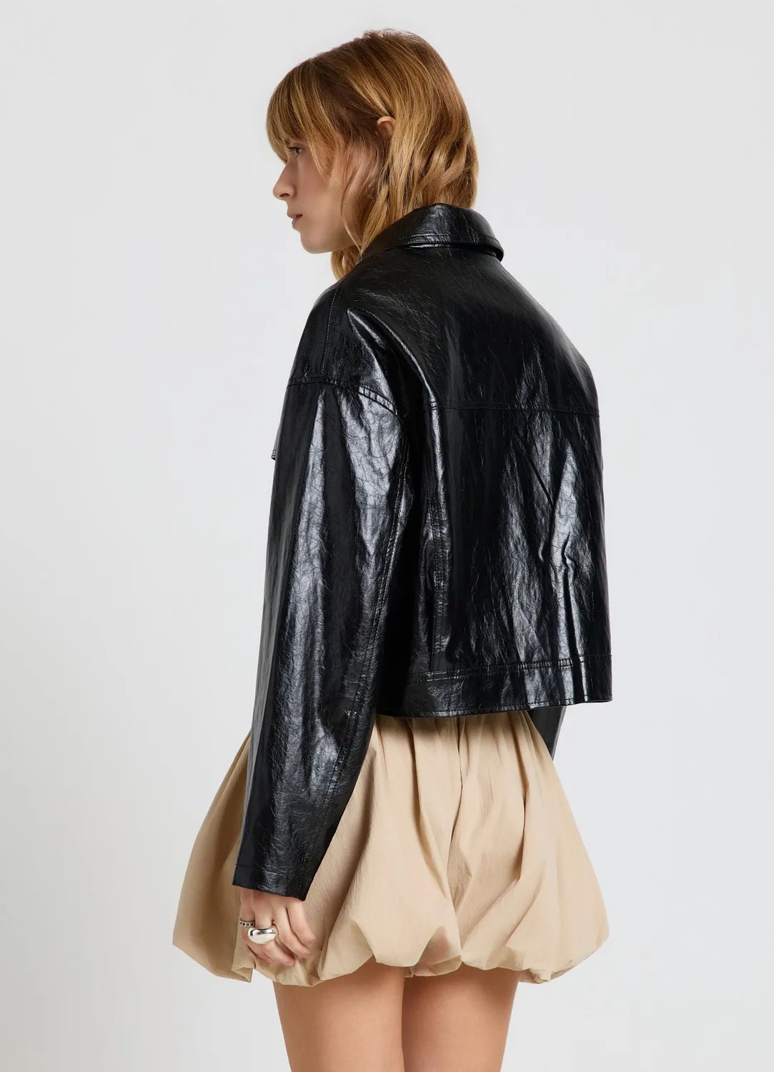 Calliope blouson effet cuir femme poches à rabat