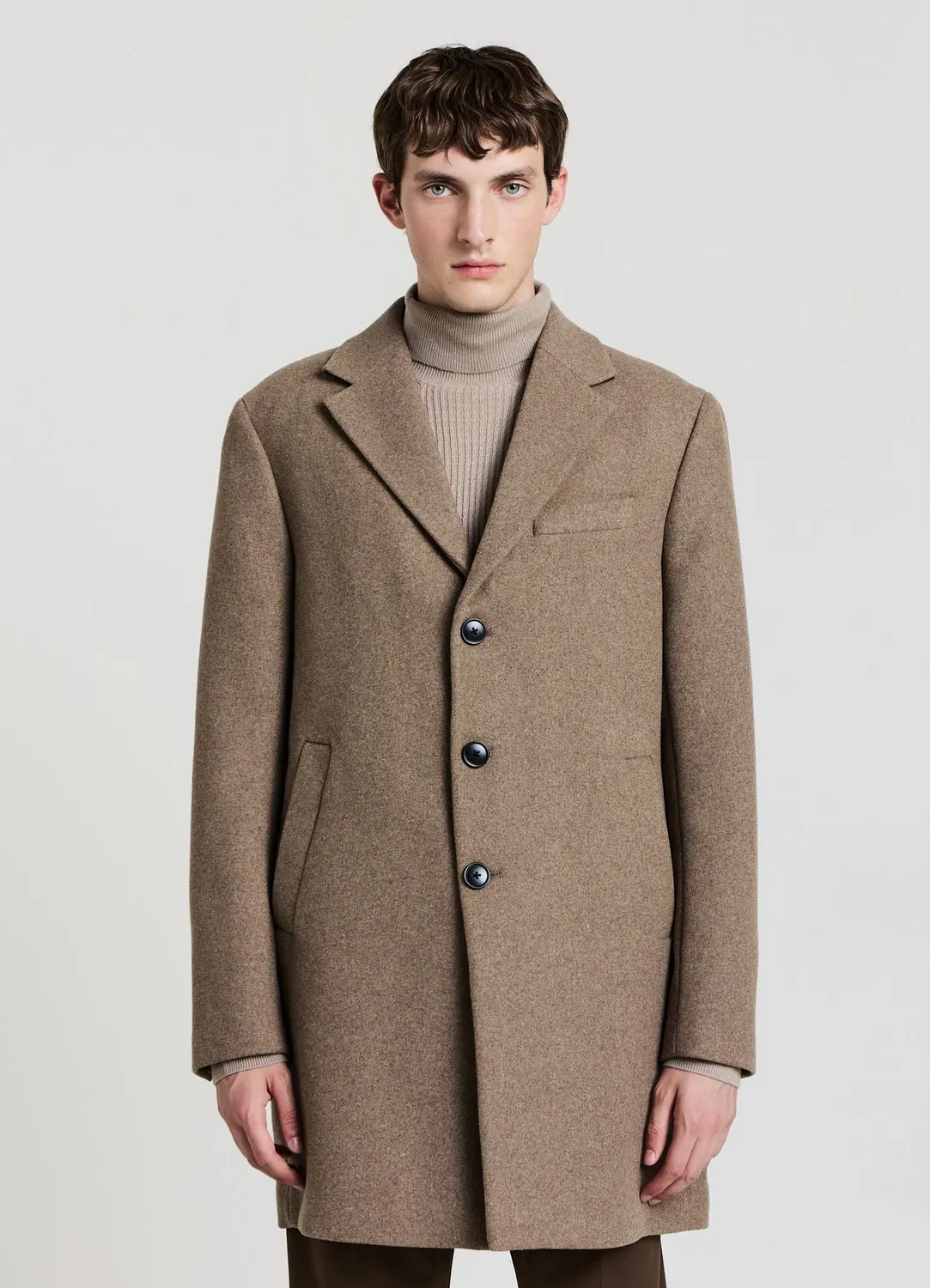 Calliope manteau monopetto homme trois boutons uni