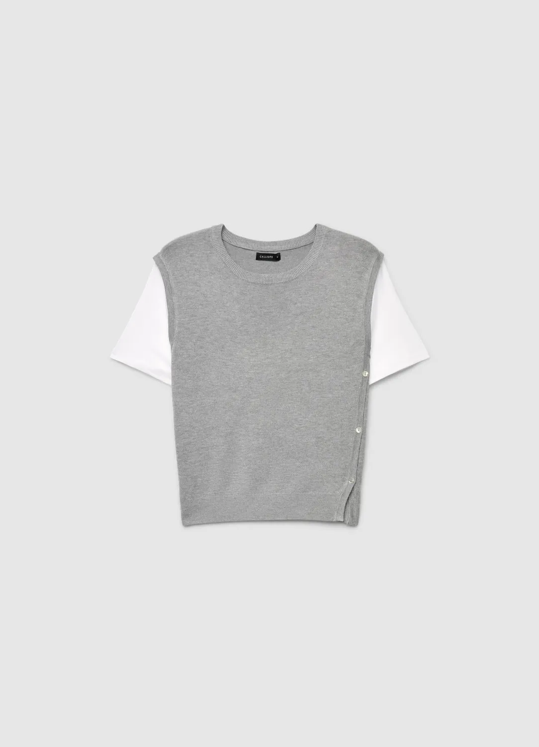 Calliope t-shirt femme effet layering à boutons