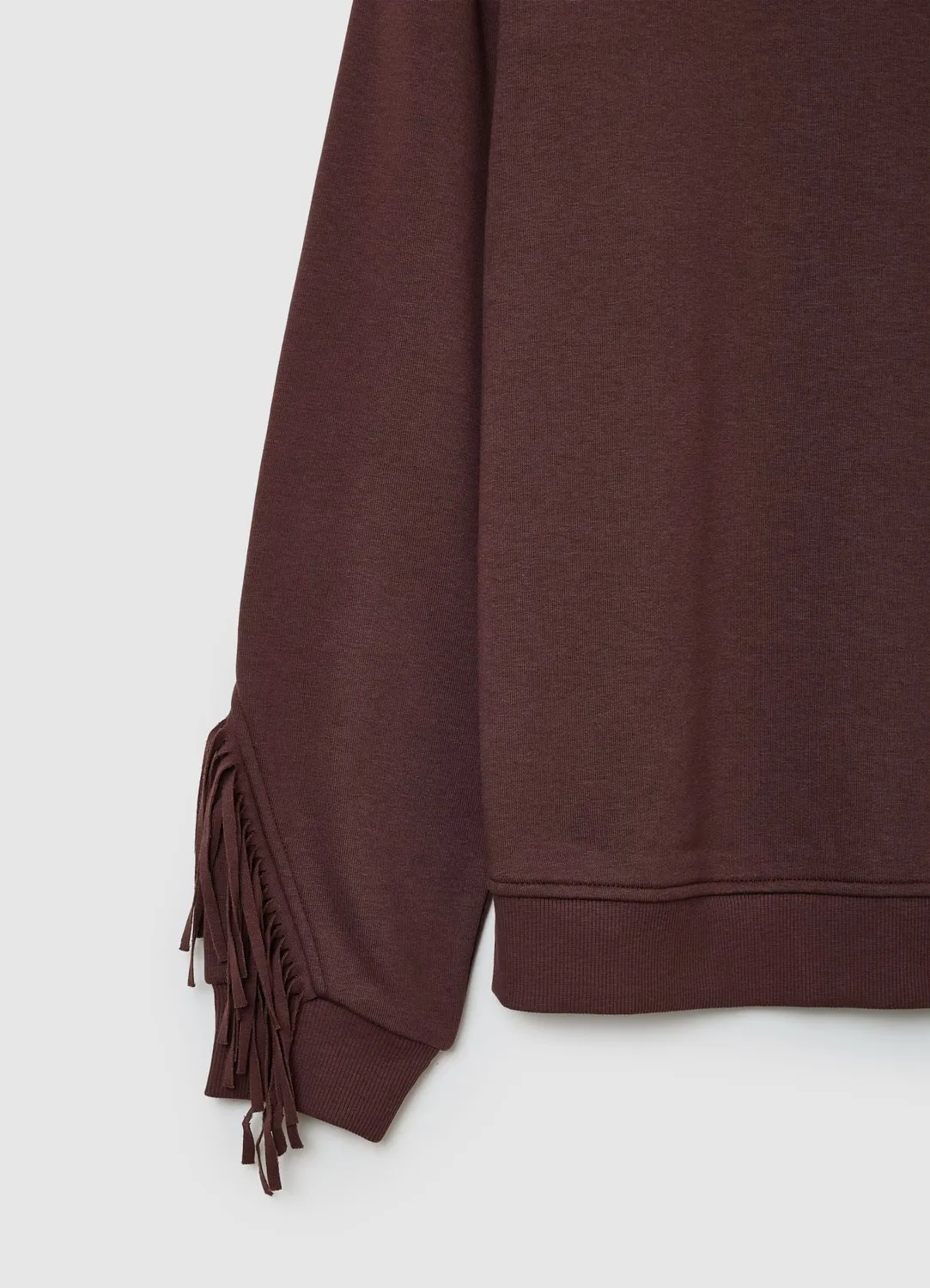 Calliope sweat femme col rond franges bohème