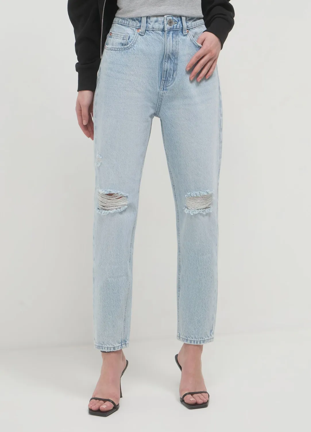 Calliope jean mom fit femme déchiré taille haute