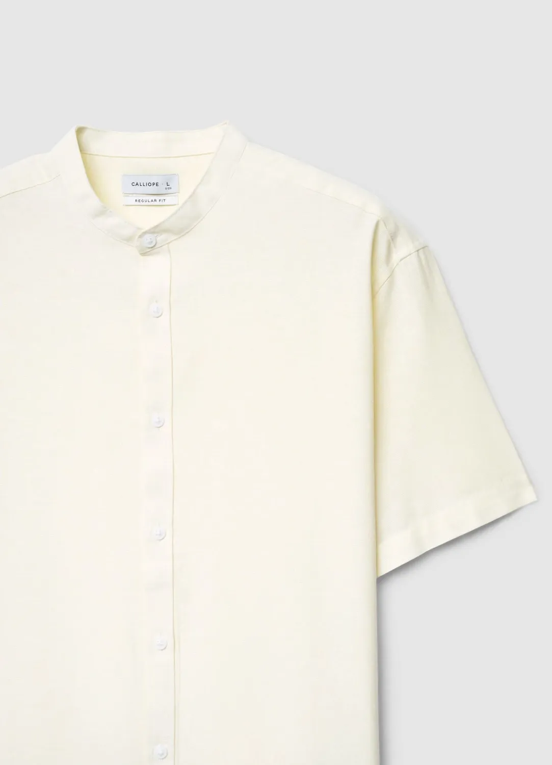 Calliope chemise col coréen homme lin manches courtes S-5XL