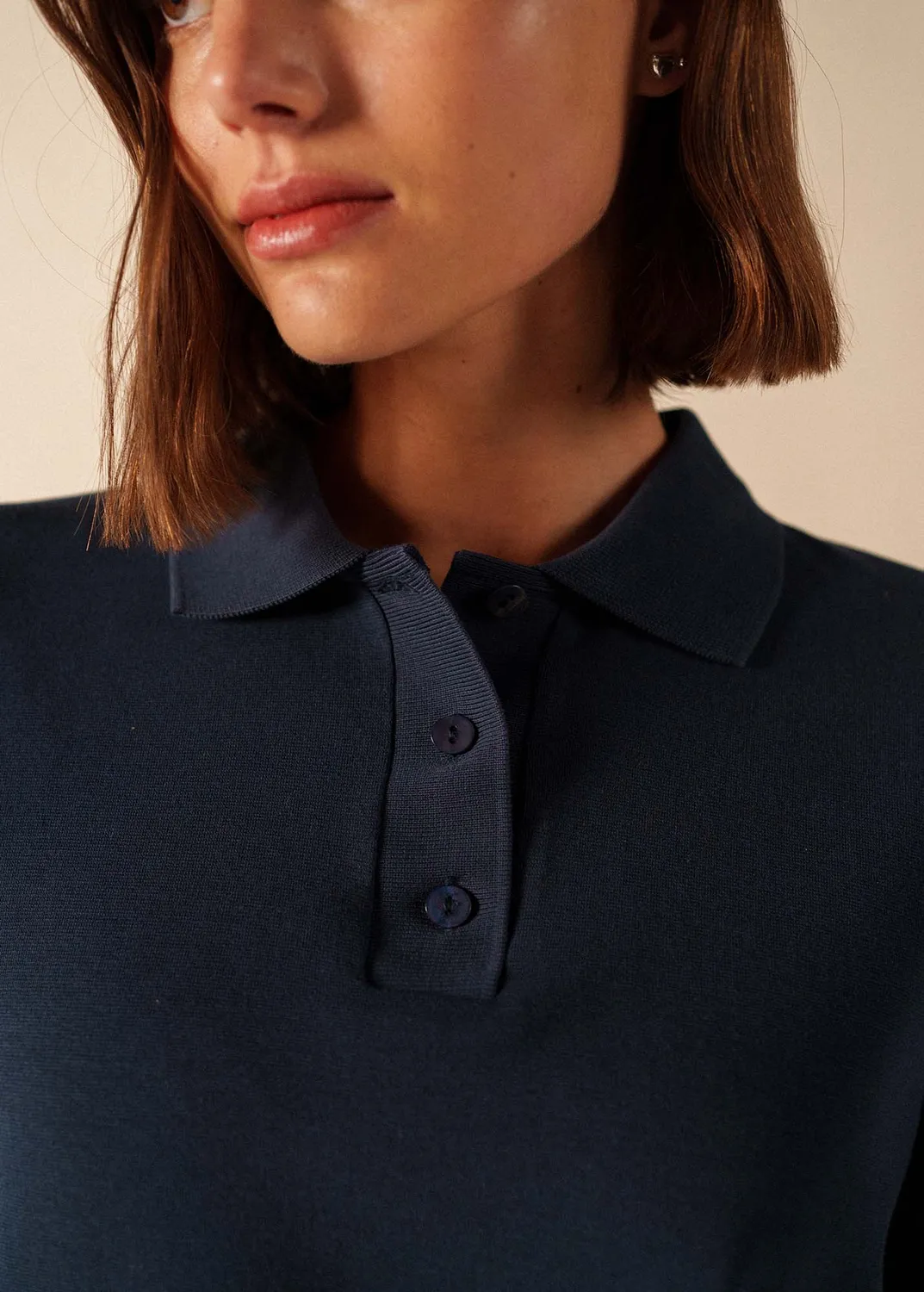 Saint James Carola polo marine coton femme