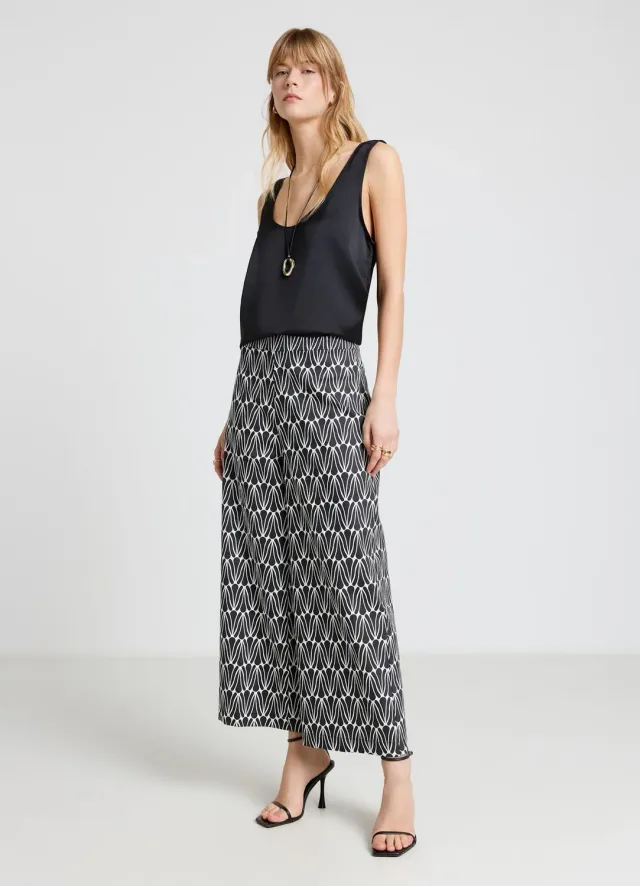 Calliope pantalon culotte femme imprimé taille haute