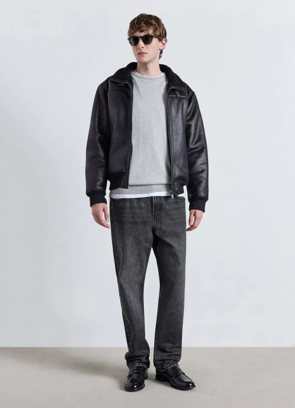 Calliope pull col rond homme uni manches longues