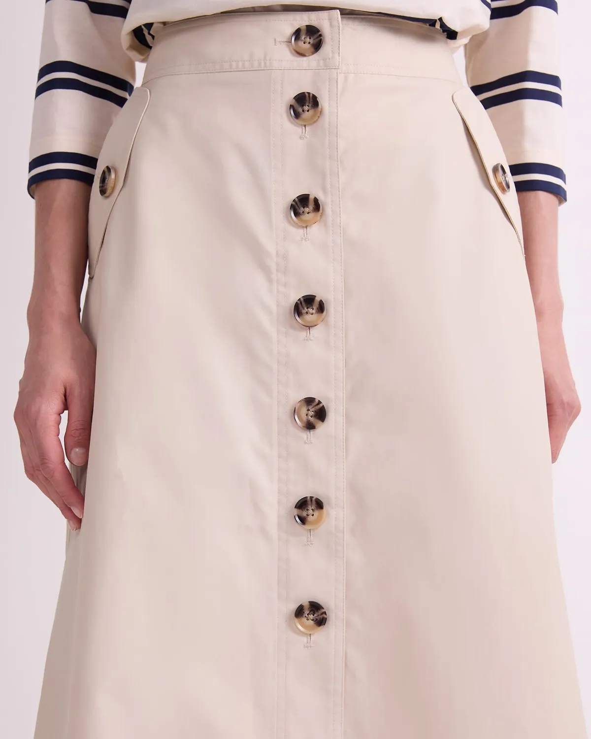 Sportscraft Audrey jupe midi boutonnée poches