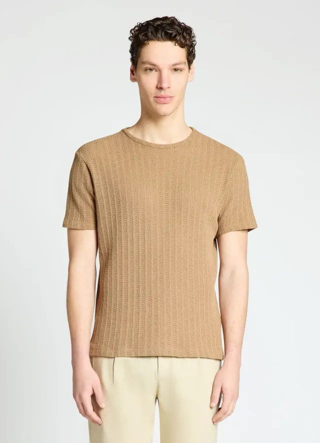 Calliope t-shirt maille ajourée homme col rond