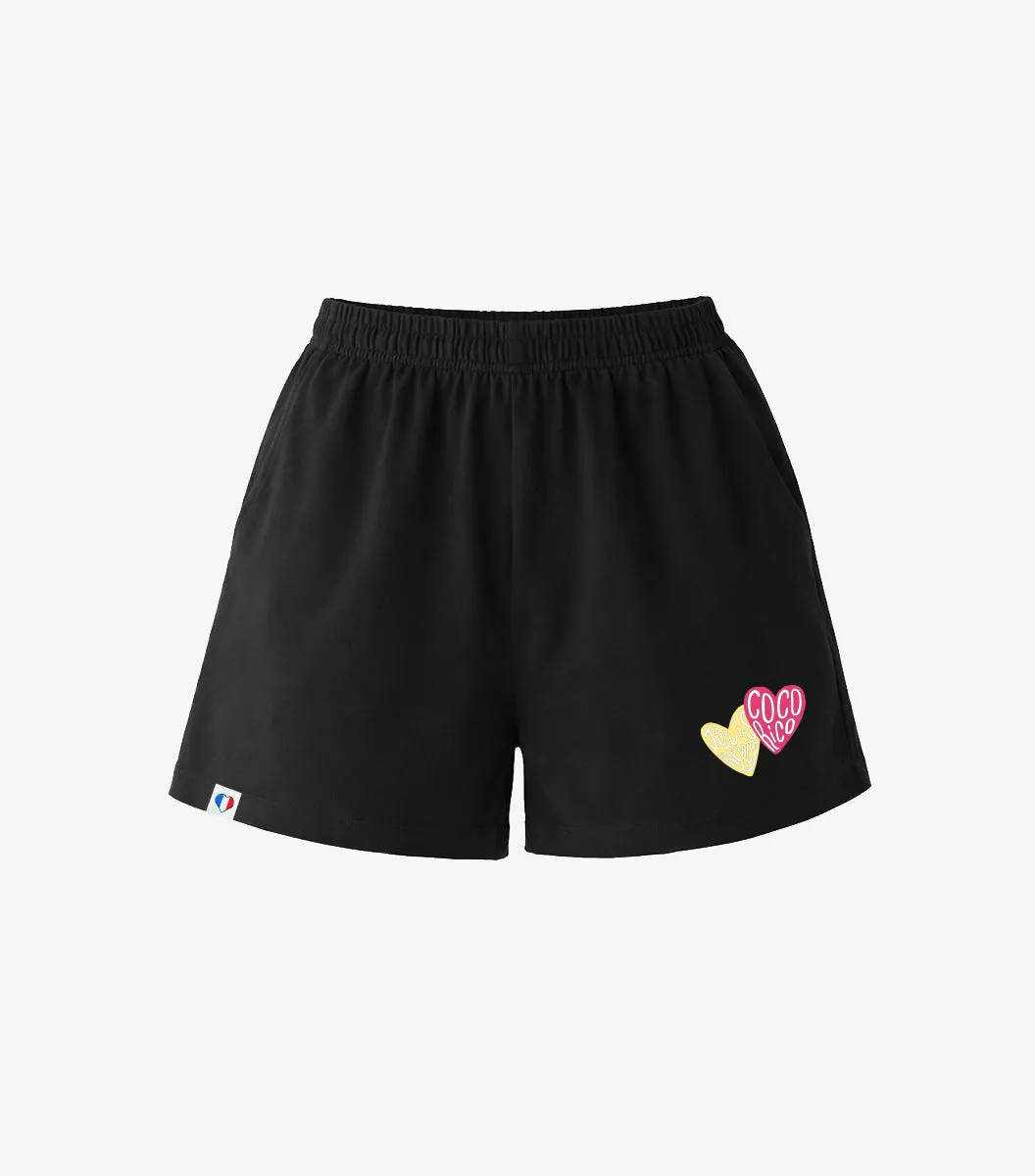 Cocorico Jolis Rêves short pyjama femme noir coton