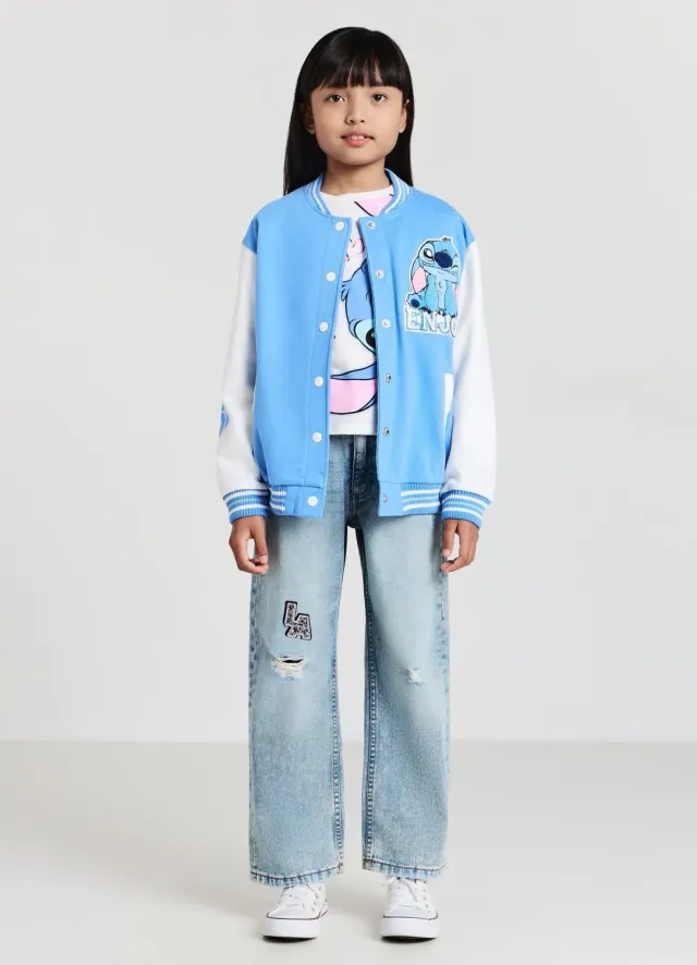 Calliope Bomber college Stitch veste fille bleu