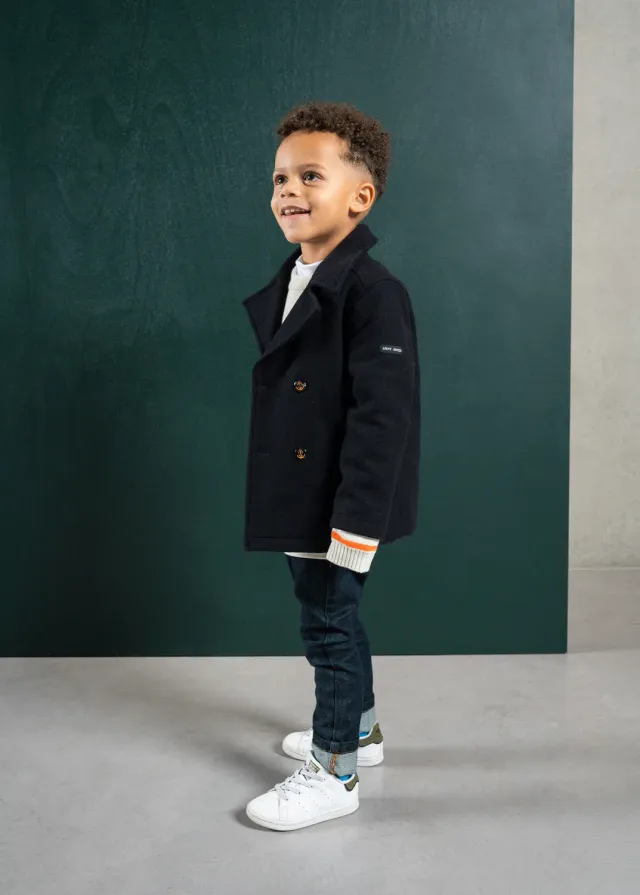 Saint James St Suliac caban enfant navy drap laine 2 à 12 ans
