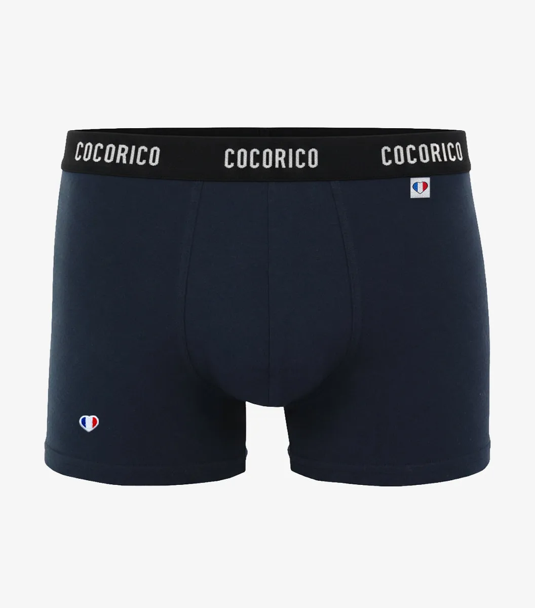 Cocorico Iconique Signature boxer marine coton