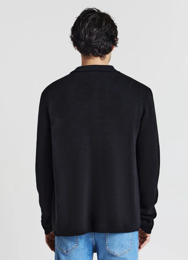 Calliope polo col bouton homme L manches longues