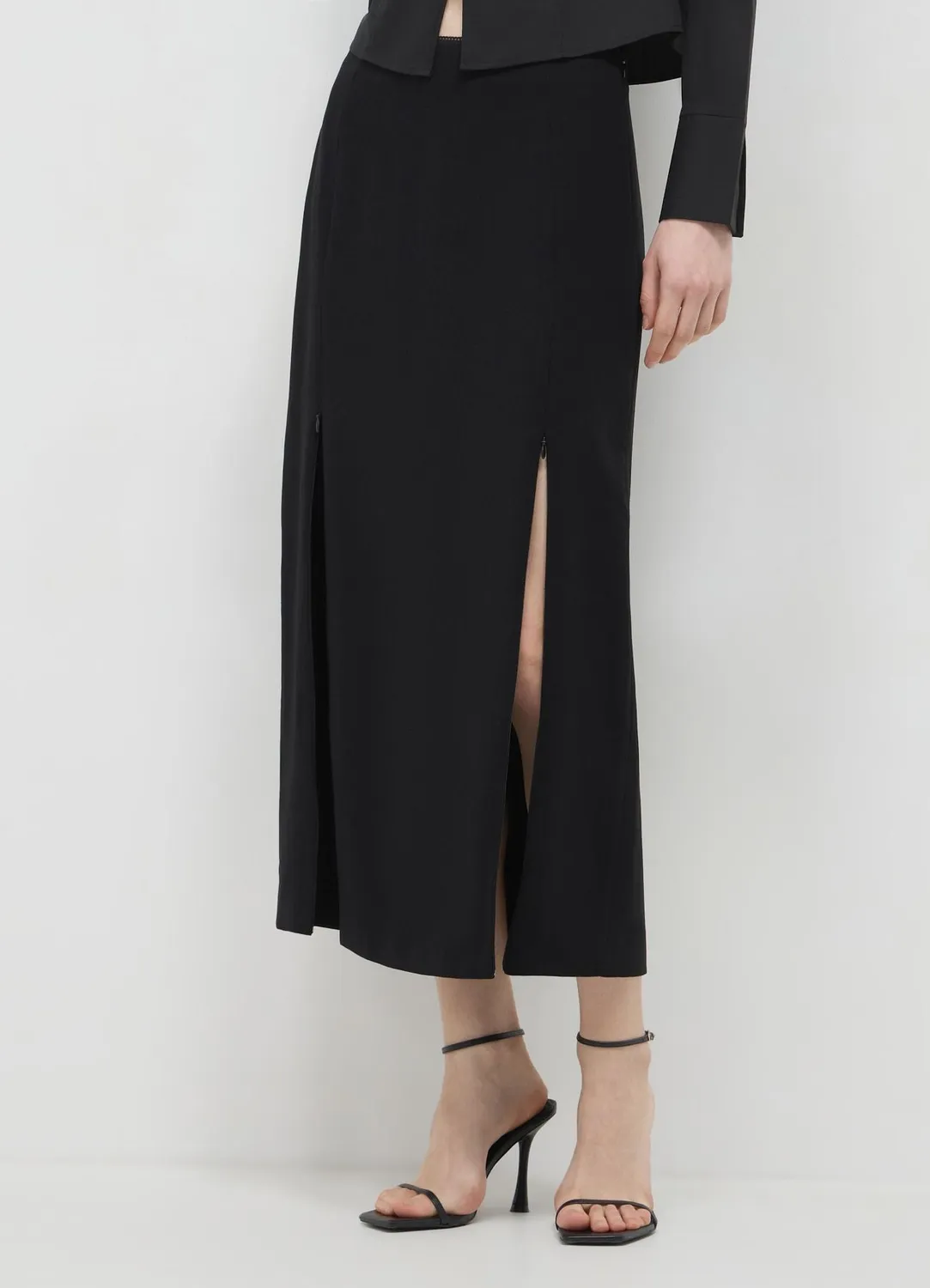 Calliope Jupe midi à fentes femme coupe droite