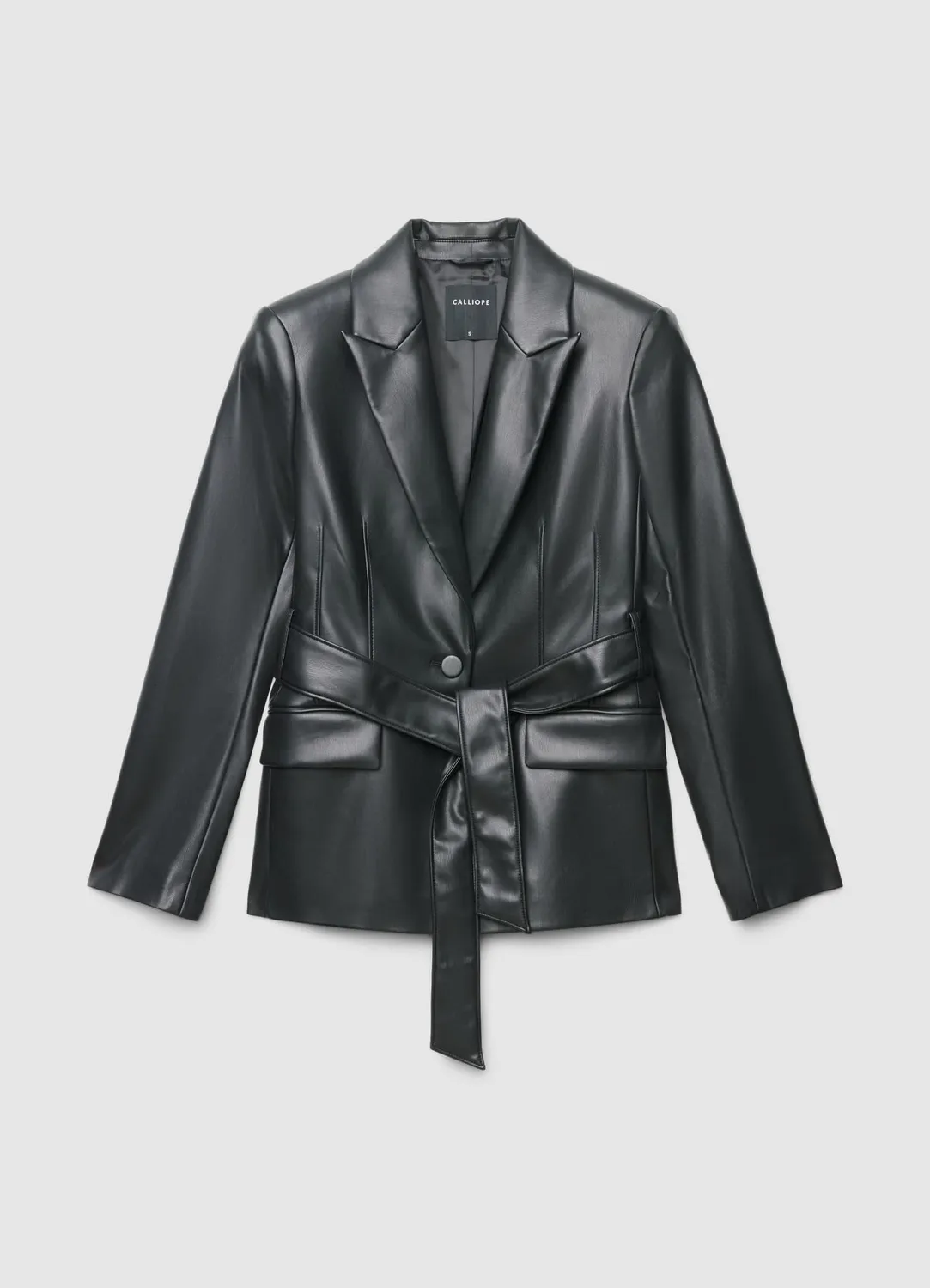 Calliope blazer effet cuir femme avec ceinture