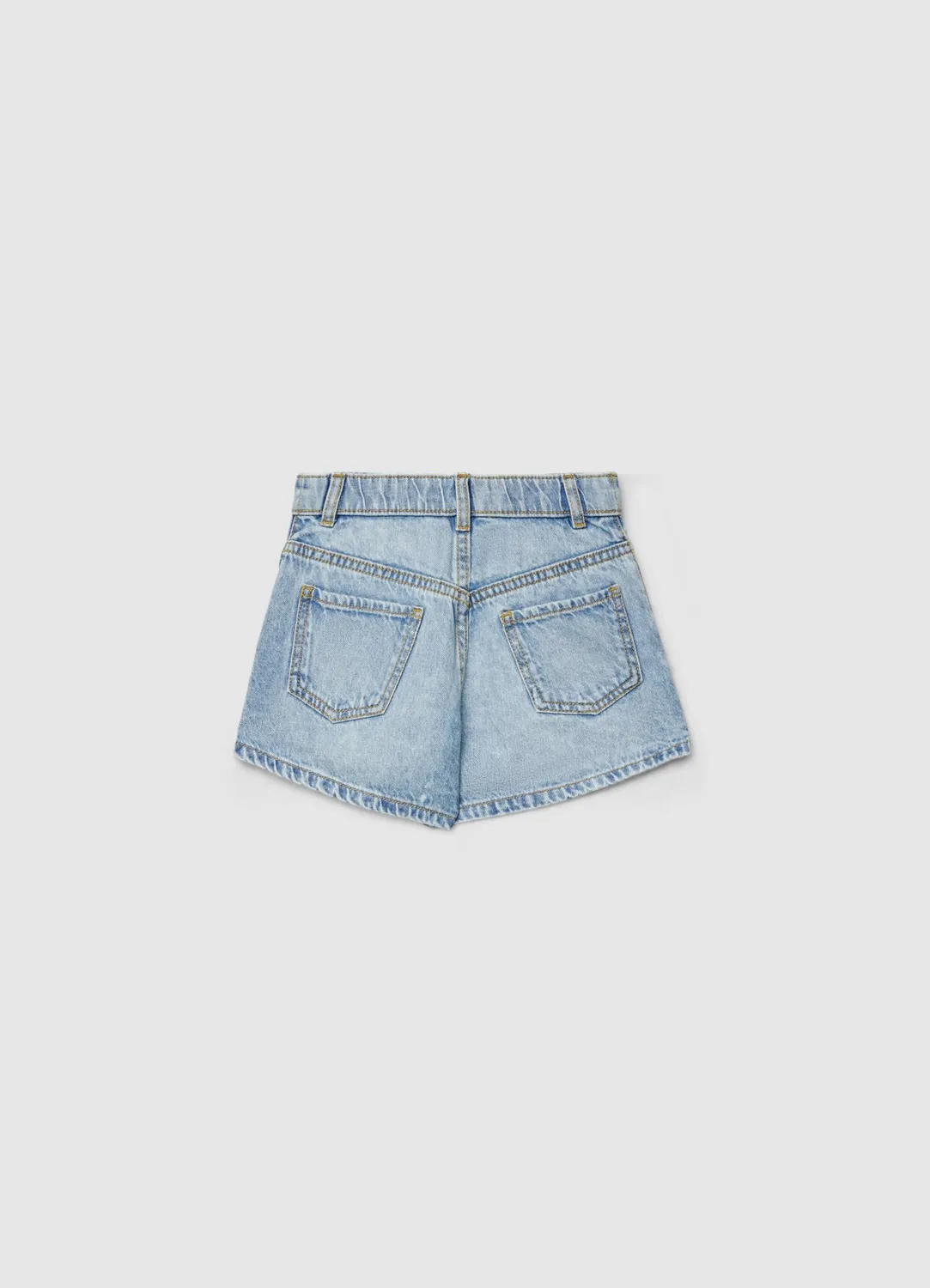 Calliope Short jean fille patch fruits taille haute