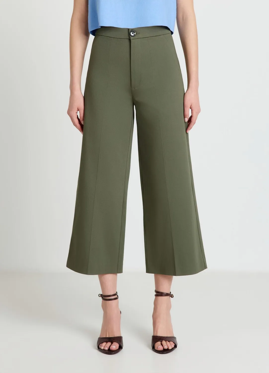 Calliope pantalon culotte tailleur femme large uni