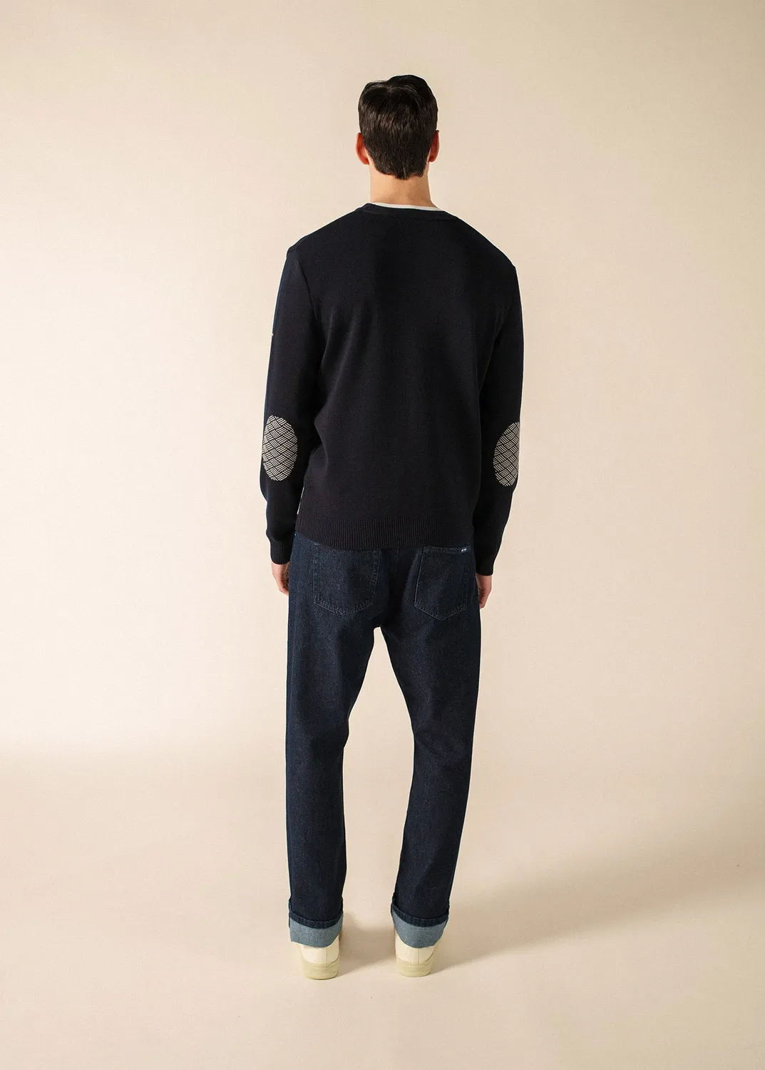 Saint James Equipage cardigan navy/écume 100% laine