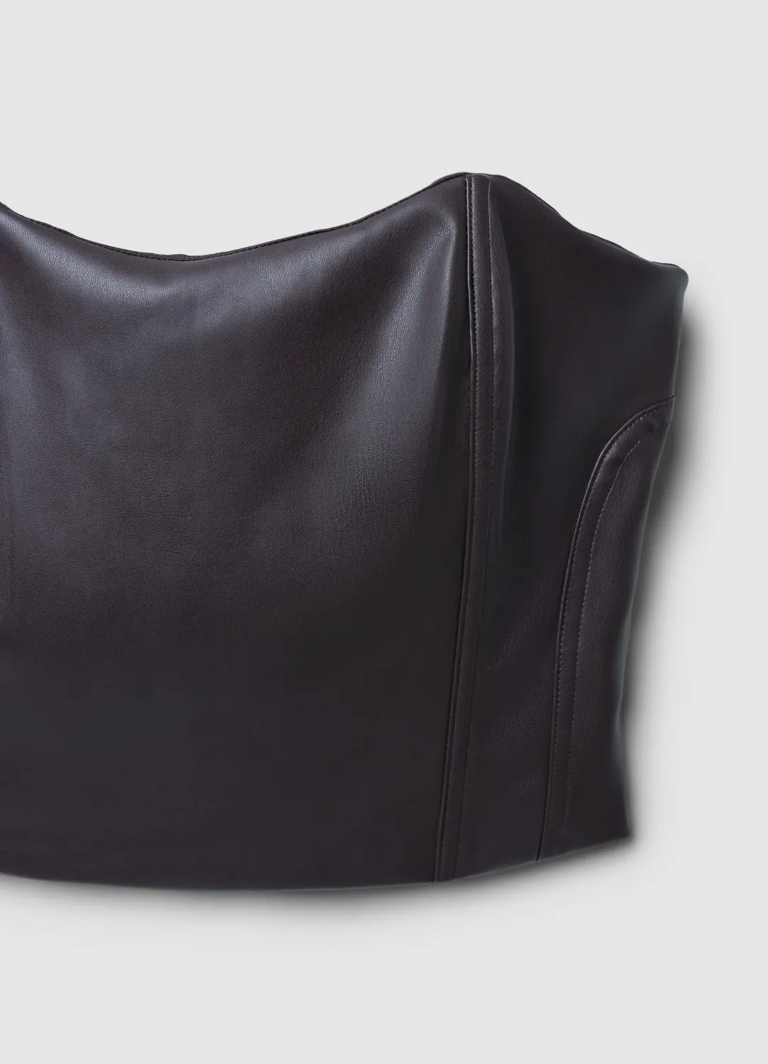 Calliope Bralette Simili Cuir Top Femme Cœur Zip