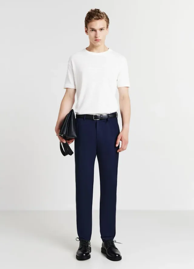 Calliope T-shirt coton texturé col rond homme