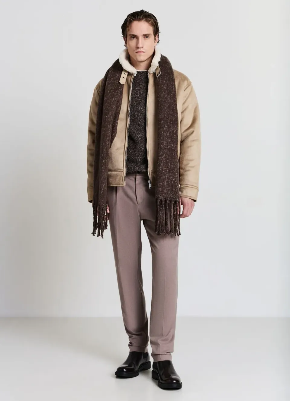 Calliope blouson effet mouton col boucle homme
