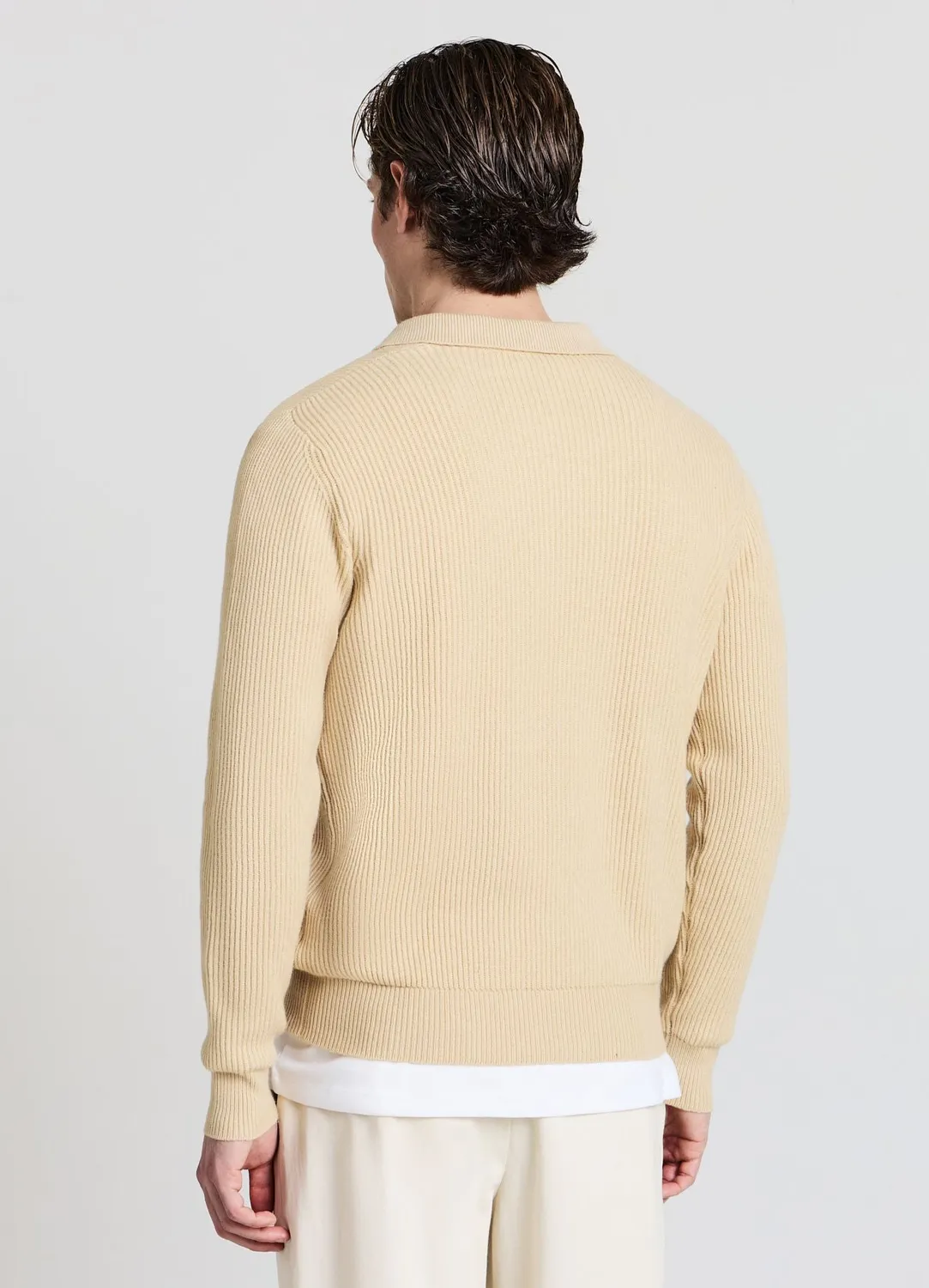 Calliope pull côtelé col polo homme manches longues
