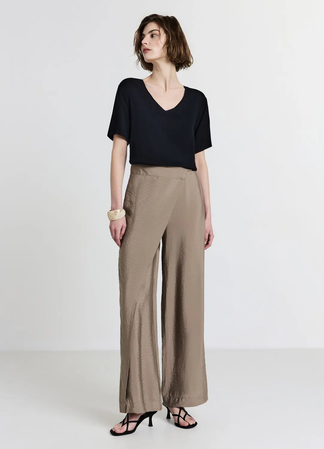 Calliope panneau pantalon femme coupe regular