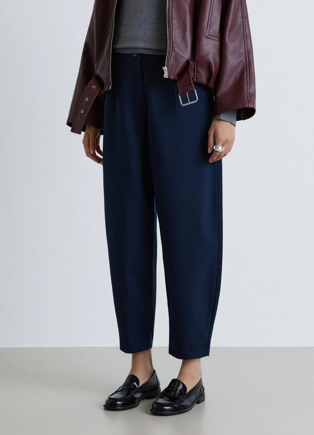 Calliope Balloon pantalon femme taille haute uni